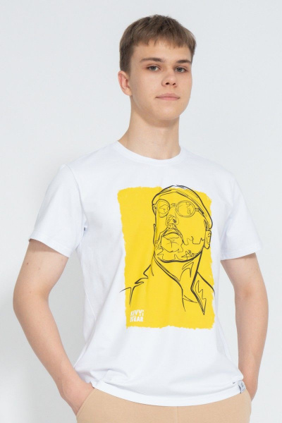 Белая мужская футболка классического кроя из хлопка Kivviwear 1010.29 - фото 1