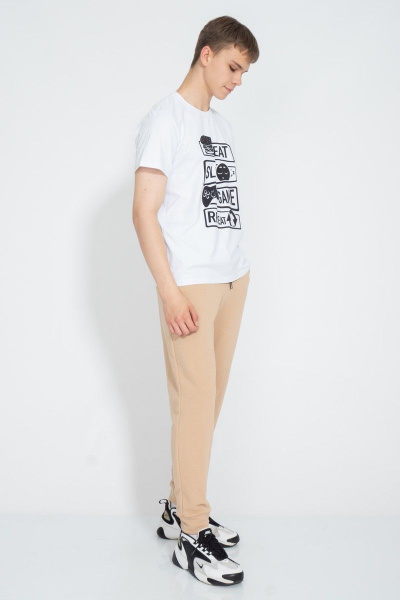 Белая футболка с принтом для повседневного стиля Kivviwear 1010.30 - фото 3