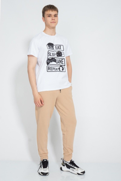 Белая футболка с принтом для повседневного стиля Kivviwear 1010.30 - фото 2