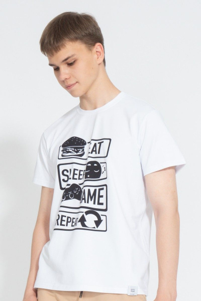 Белая футболка с принтом для повседневного стиля Kivviwear 1010.30 - фото 1