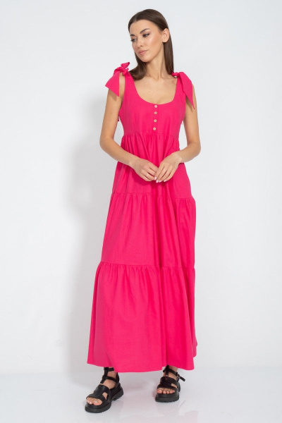 Сарафан удлиненный приталенный из лена с воланами Kivviwear 3068.01 - фото 10