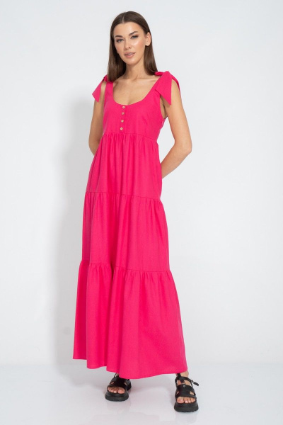 Сарафан удлиненный приталенный из лена с воланами Kivviwear 3068.01 - фото 7