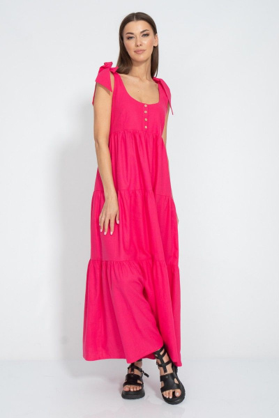 Сарафан удлиненный приталенный из лена с воланами Kivviwear 3068.01 - фото 4