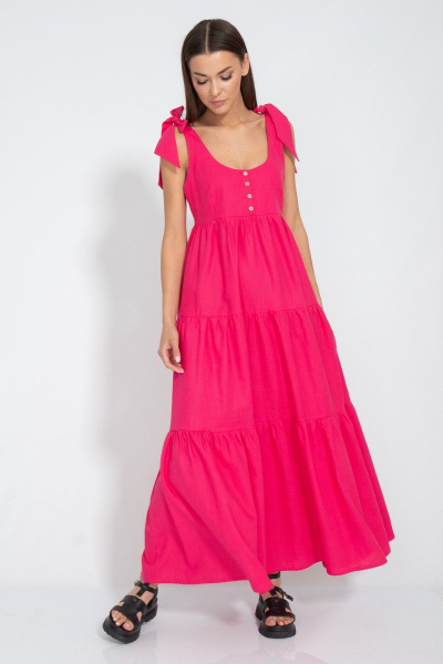 Сарафан удлиненный приталенный из лена с воланами Kivviwear 3068.01 - фото 3