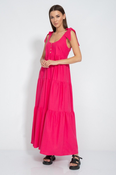 Сарафан удлиненный приталенный из лена с воланами Kivviwear 3068.01 - фото 1