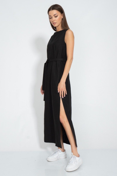 Платье из льна с разрезом и карманами для комфортного летнего лука Kivviwear 3077.02 - фото 14