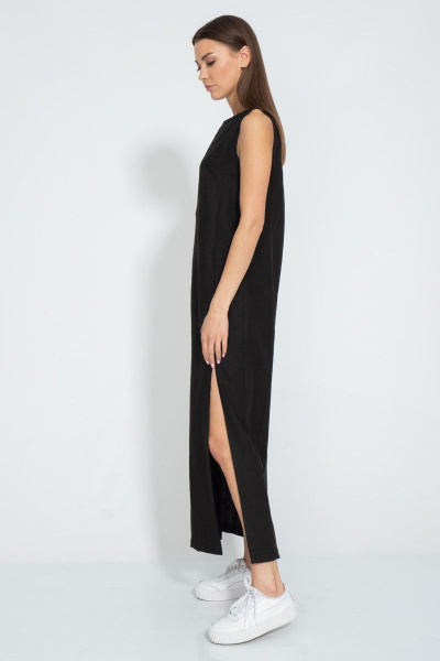 Платье из льна с разрезом и карманами для комфортного летнего лука Kivviwear 3077.02 - фото 9