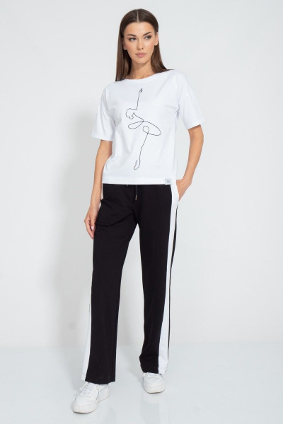 Футболка летняя из хлопка с принтом и удлиненным рукавом Kivviwear 4026.132 - фото 7