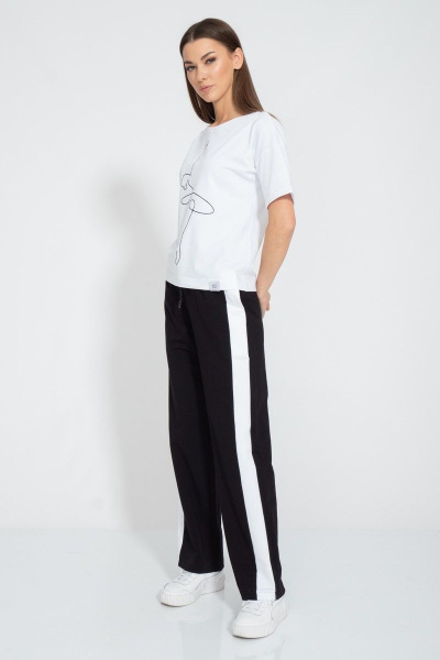 Футболка летняя из хлопка с принтом и удлиненным рукавом Kivviwear 4026.132 - фото 4