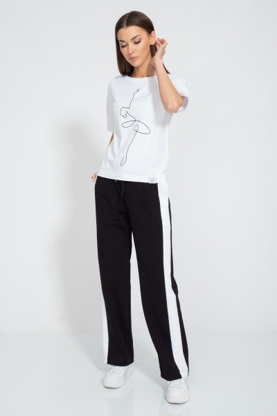 Футболка летняя из хлопка с принтом и удлиненным рукавом Kivviwear 4026.132 - фото 3