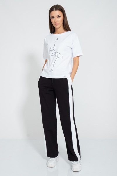 Футболка летняя из хлопка с принтом и удлиненным рукавом Kivviwear 4026.132 - фото 2