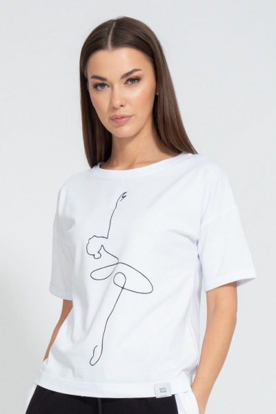 Футболка летняя из хлопка с принтом и удлиненным рукавом Kivviwear 4026.132 - фото 1