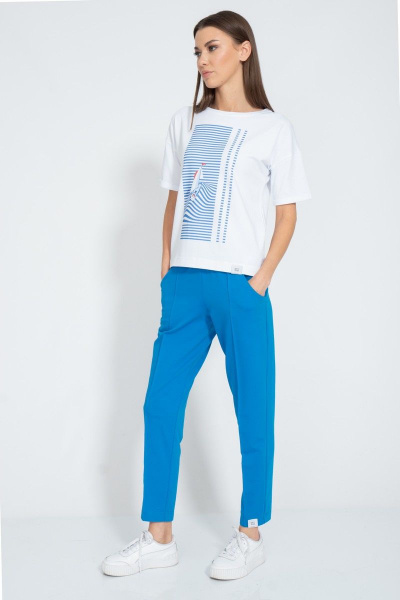 Футболка летняя из хлопка с принтом и длинным рукавом Kivviwear 4026.133 - фото 8