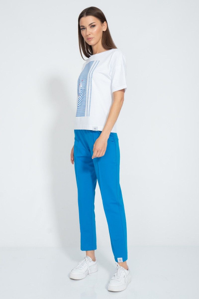 Футболка летняя из хлопка с принтом и длинным рукавом Kivviwear 4026.133 - фото 5