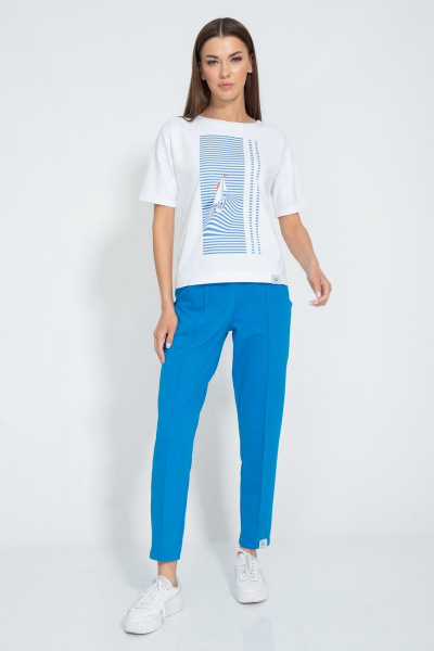 Футболка летняя из хлопка с принтом и длинным рукавом Kivviwear 4026.133 - фото 4