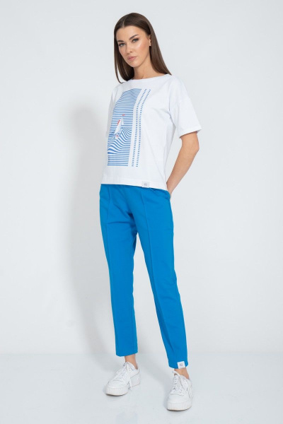 Футболка летняя из хлопка с принтом и длинным рукавом Kivviwear 4026.133 - фото 3