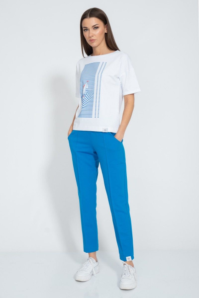 Футболка летняя из хлопка с принтом и длинным рукавом Kivviwear 4026.133 - фото 2