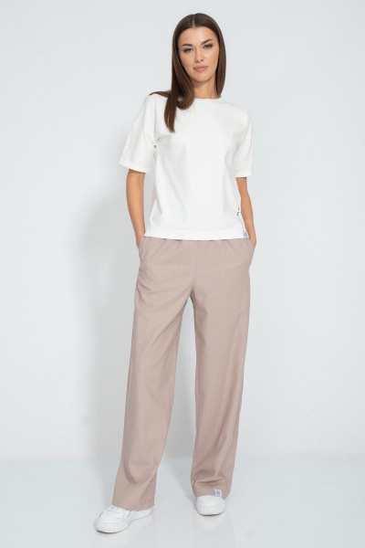 Футболка летняя из хлопка с принтом и удлиненным рукавом Kivviwear 4026.134 - фото 5