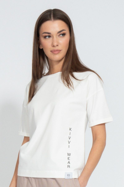 Футболка летняя из хлопка с принтом и удлиненным рукавом Kivviwear 4026.134 - фото 1