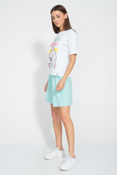 Футболка летняя из хлопка с принтом и удлиненным рукавом Kivviwear 4026.135 - фото 5