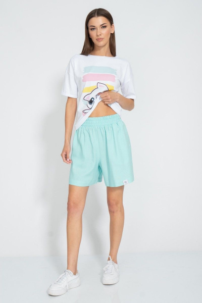 Футболка летняя из хлопка с принтом и удлиненным рукавом Kivviwear 4026.135 - фото 4