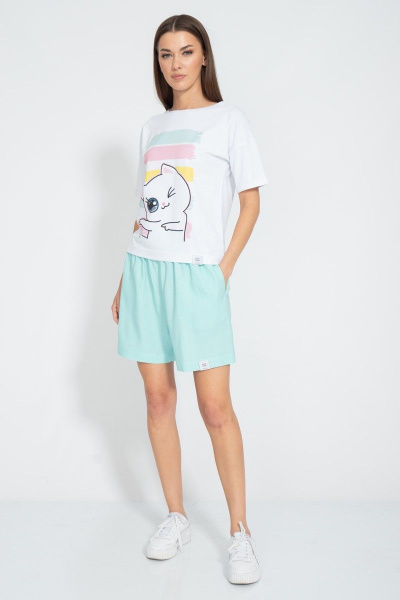 Футболка летняя из хлопка с принтом и удлиненным рукавом Kivviwear 4026.135 - фото 2