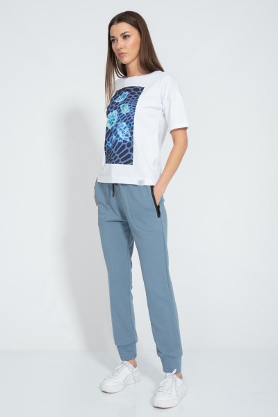 Футболка летняя из хлопка с длинным рукавом и принтом Kivviwear 4026.138 - фото 7