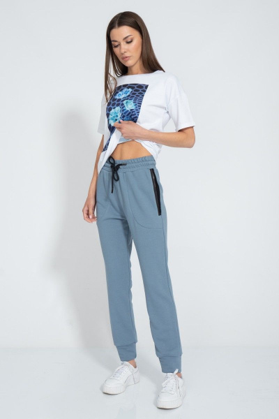 Футболка летняя из хлопка с длинным рукавом и принтом Kivviwear 4026.138 - фото 5