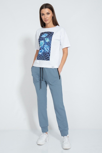 Футболка летняя из хлопка с длинным рукавом и принтом Kivviwear 4026.138 - фото 2