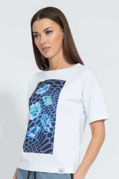 Футболка летняя из хлопка с длинным рукавом и принтом Kivviwear 4026.138 - фото 1