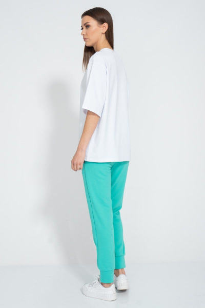 Футболка с завышенной горловиной из хлопка круглый год Kivviwear 4034.52 - фото 10