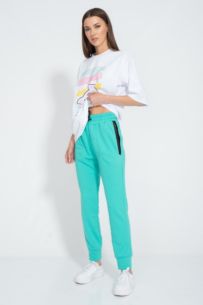 Футболка с завышенной горловиной из хлопка круглый год Kivviwear 4034.52 - фото 5