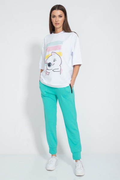 Футболка с завышенной горловиной из хлопка круглый год Kivviwear 4034.52 - фото 3