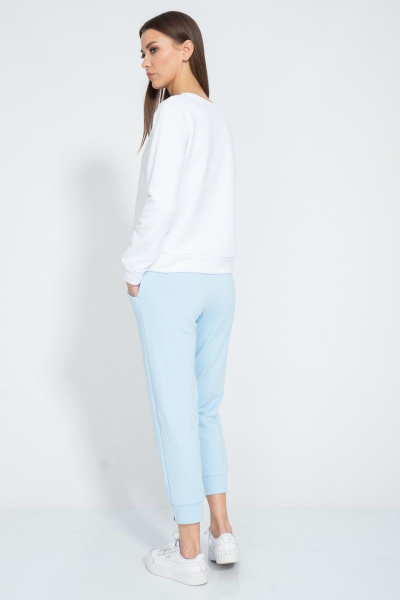 Белый свитшот с логотипом BALANCE для casual образа Kivviwear 4078.28 - фото 8