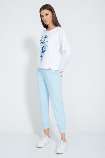 Белый свитшот с логотипом BALANCE для casual образа Kivviwear 4078.28 - фото 4