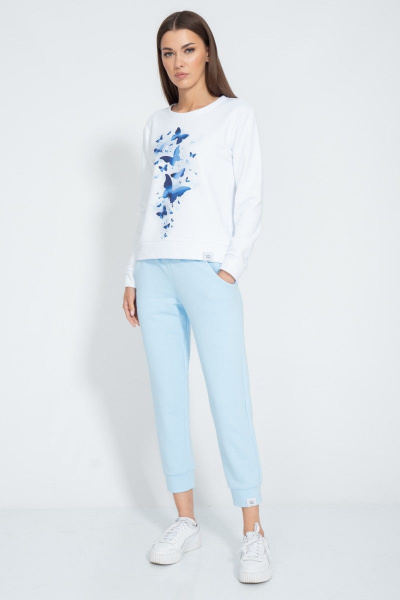 Белый свитшот с логотипом BALANCE для casual образа Kivviwear 4078.28 - фото 2