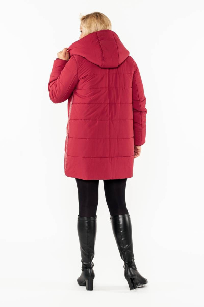 Зимнее утепленное пальто с двухрядной застежкой и карманами Bugalux 416 170-марсала - фото 2