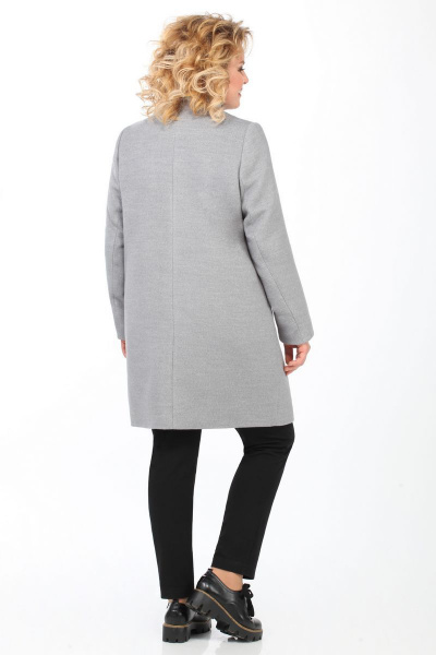 Демисезонное пальто прямого силуэта с карманами и стойкой Matini 2.1350 серый - фото 4