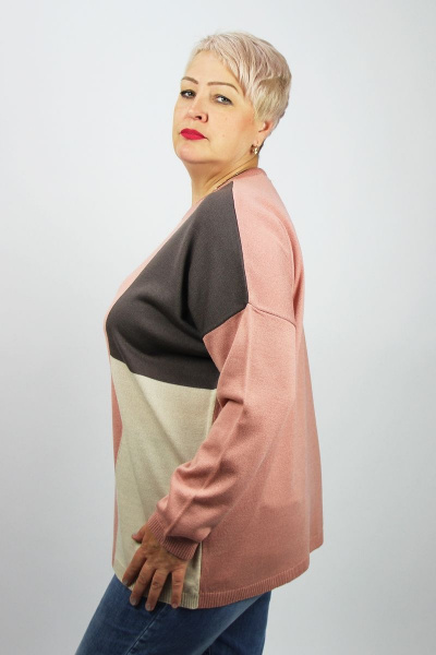 Розовый джемпер с длинными рукавами и спущенной линией плеча Полесье С1360-22 3С3045-Д43 158,164 макияж_15-1512 - фото 2