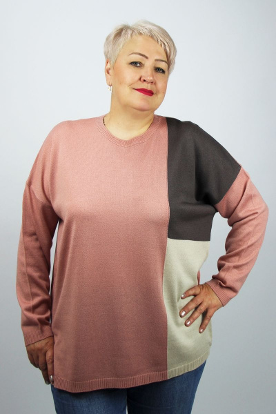Розовый джемпер с длинными рукавами и спущенной линией плеча Полесье С1360-22 3С3045-Д43 158,164 макияж_15-1512 - фото 1