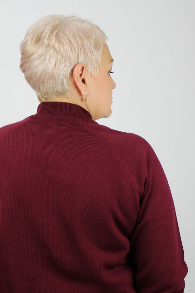 Свитер прямого силуэта с регланом двойная стойка демисезон Полесье С3316-15 5С1754-Д43 170,176 бургундский - фото 3