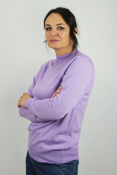 Свитер прямого силуэта с регланом двойная стойка демисезон Полесье С3316-15 5С1754-Д43 158,164 сиреневый_бриз - фото 2