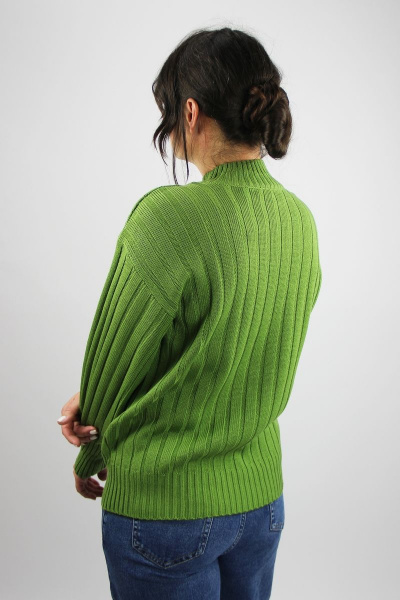 Женский свитер со спущенной линией плеча трикотаж демисезон Полесье С3682-22 2С5255-Д43 158,164 васаби - фото 3