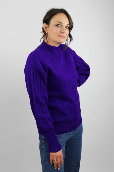 Женский свитер со спущенной линией плеча трикотаж демисезон Полесье С3682-22 2С5255-Д43 158,164 фиолет - фото 2