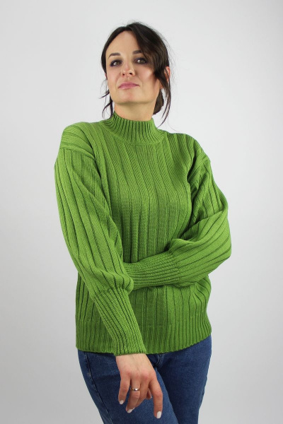 Женский свитер со спущенной линией плеча трикотаж демисезон Полесье С3682-22 2С5255-Д43 170,176 васаби - фото 2