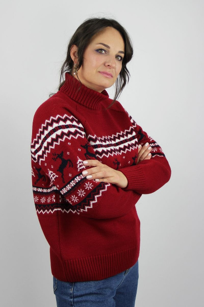 Свитер прямого силуэта второго слоя шерсть демисезон Полесье С3683-22 2С8758-Д43 158,164 гермес - фото 2