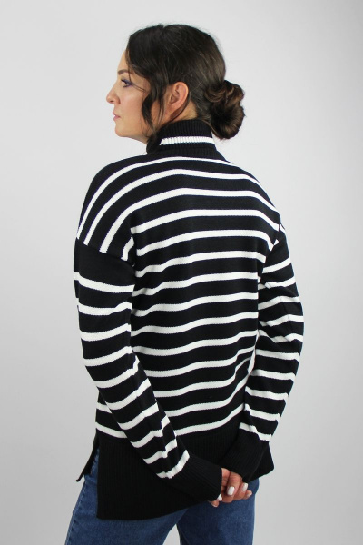 Черный свитер с разрезами и длинным рукавом Полесье С3705-22 3С3028-Д43 158,164 черный - фото 3