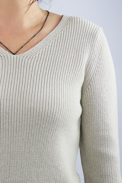 Бежевый джемпер из трикотажа хлопка для повседневного комфорта Полесье С1419-22 3С3048-Д43 158,164 дождливый_день - фото 3
