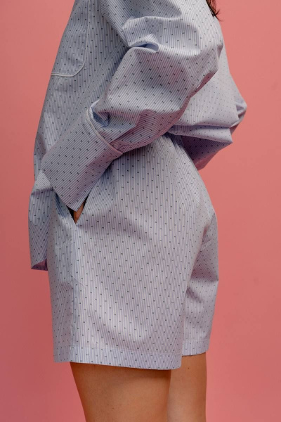 Голубые хлопковые шорты с наклонными карманами и эластичной тесьмой JRSy 2351 мультиколор - фото 4