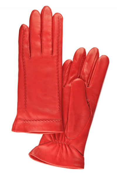 Зимние перчатки из овчины с шерстью в ярком цвете ACCENT 344р красный - фото 1